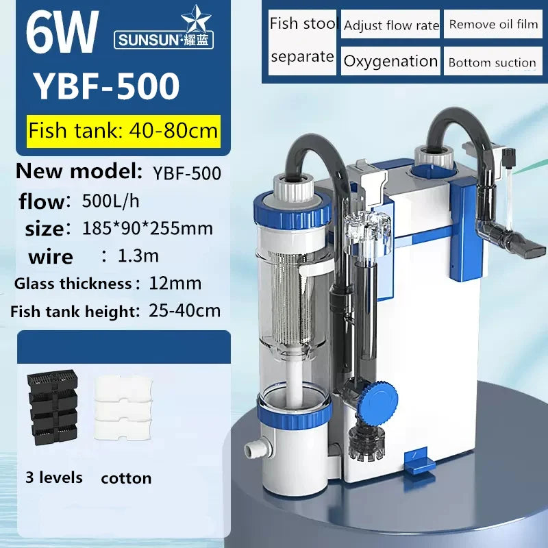 220V Silent Aquarium Filtration System – Wall-Mounted Integrated Filter & Oxygenation Machine for Fish Tanks