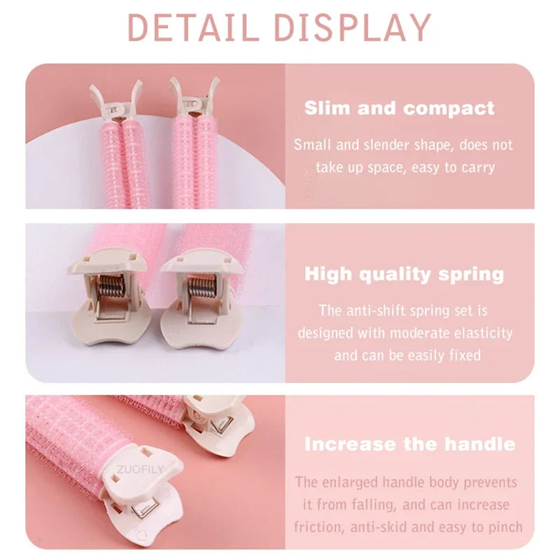 Natural Hair Root Fluffy Clips - Curly Hair Rollers and Curlers for Bangs, Lazy Korean Styling Accessories in Black