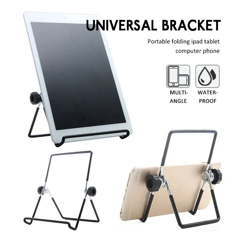 Universal Metal Tablet Holder Stand – Foldable Adjustable Desk Mount for Samsung Galaxy Tab S9, S8, Tablets & Phones Flexible Support Bracket
