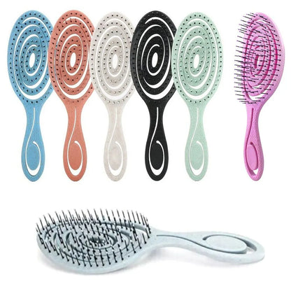New Elastic Massage Comb - Wet and Dry Hairdressing Hair Brush with Soft Pins, Hollow Out Design, Anti-static - Salon Styling Tool for Stylish Hair