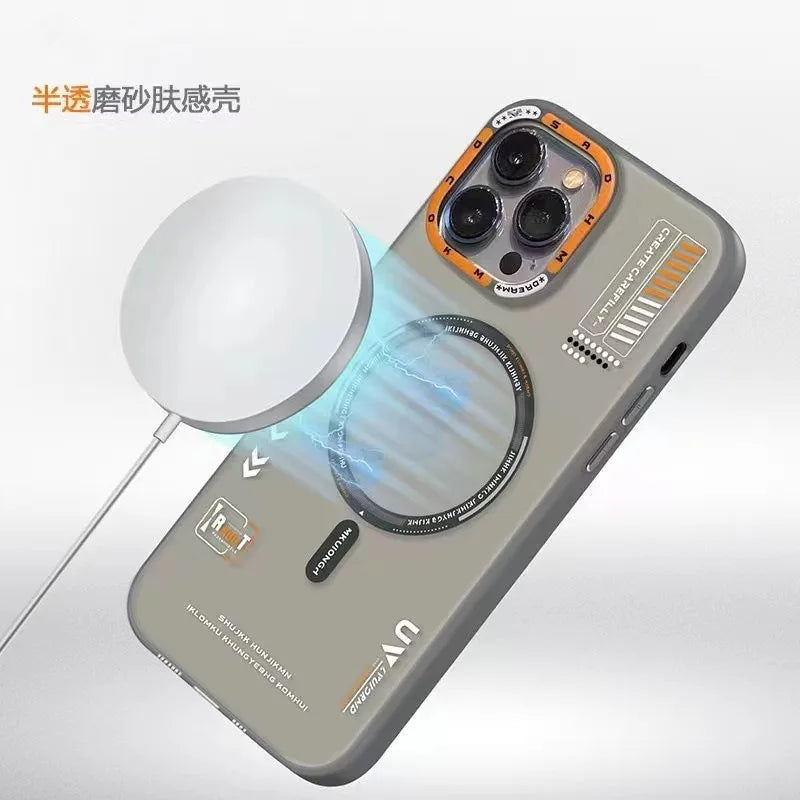Matte Magnetic iPhone Case - MagSafe Wireless Charging & Frosted Metal Lens Protection