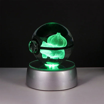 Pokemon Crystal Ball Night Light – Pikachu, Gengar, Eevee, Mewtwo & Lucario LED Pokeball, Kids Birthday Gift & Home Decor