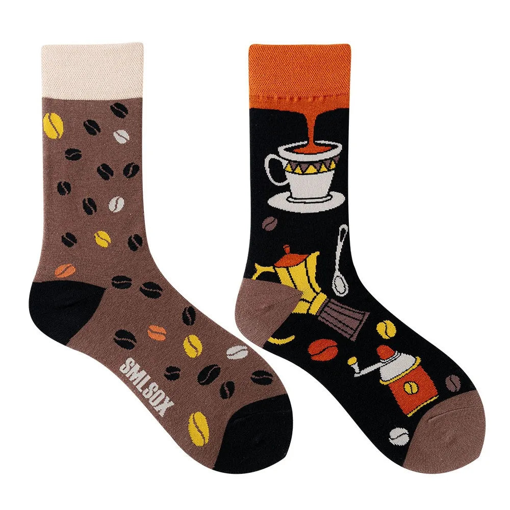 Unisex AB Tide Animal Cotton Socks – Colorful Cat, Dog, Koala, Cow Crew Socks for Men & Women, Four Seasons Gift