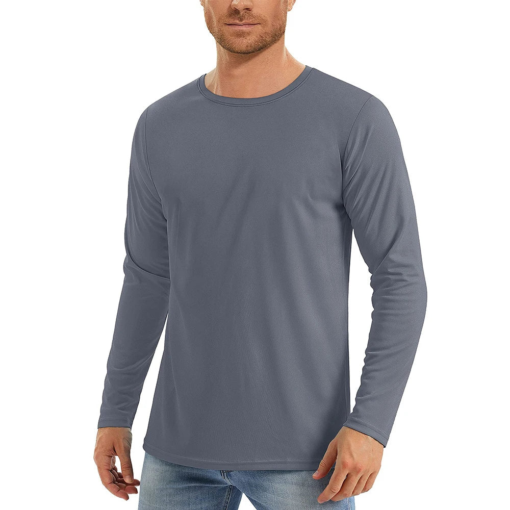 Men's UPF 50+ Sunscreen T-shirt – UV Protection Long Sleeve Quick-Drying Hiking & Fishing Top