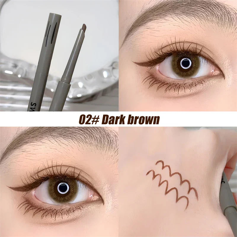 Silky Long-Lasting Waterproof Eyeliner Pencil – Natural Matte Wine Red Eye Makeup Pen