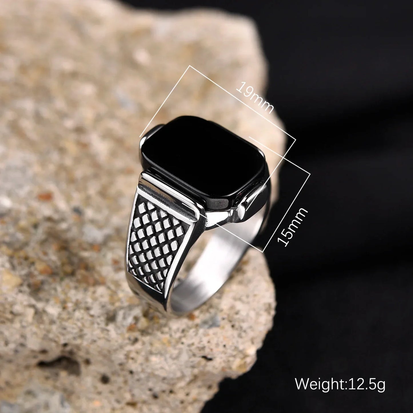 Men's High-Quality Stainless Steel Onyx Rings – Multiple Color Gemstone Styles – Professionally Factory Made Jewelry