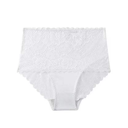 Women’s Plus Size High-Waist Lace Panties - Stretchy Breathable Briefs for Comfortable Everyday Wear