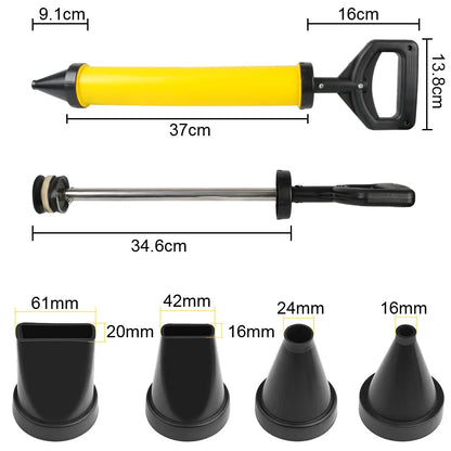 Grout Filling Tools with 4 Nozzles - Applicator Hand Caulking Gun for Grouting Mortar Sprayer, Cement Lime Pump
