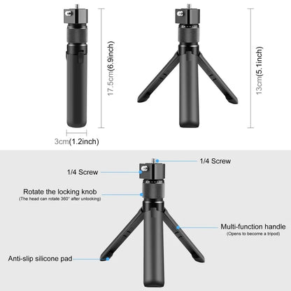 Vamson Invisible Selfie Stick for Insta360 X3 – Rotating Bullet Time Handheld Tripod for GoPro & Insta360 ONE
