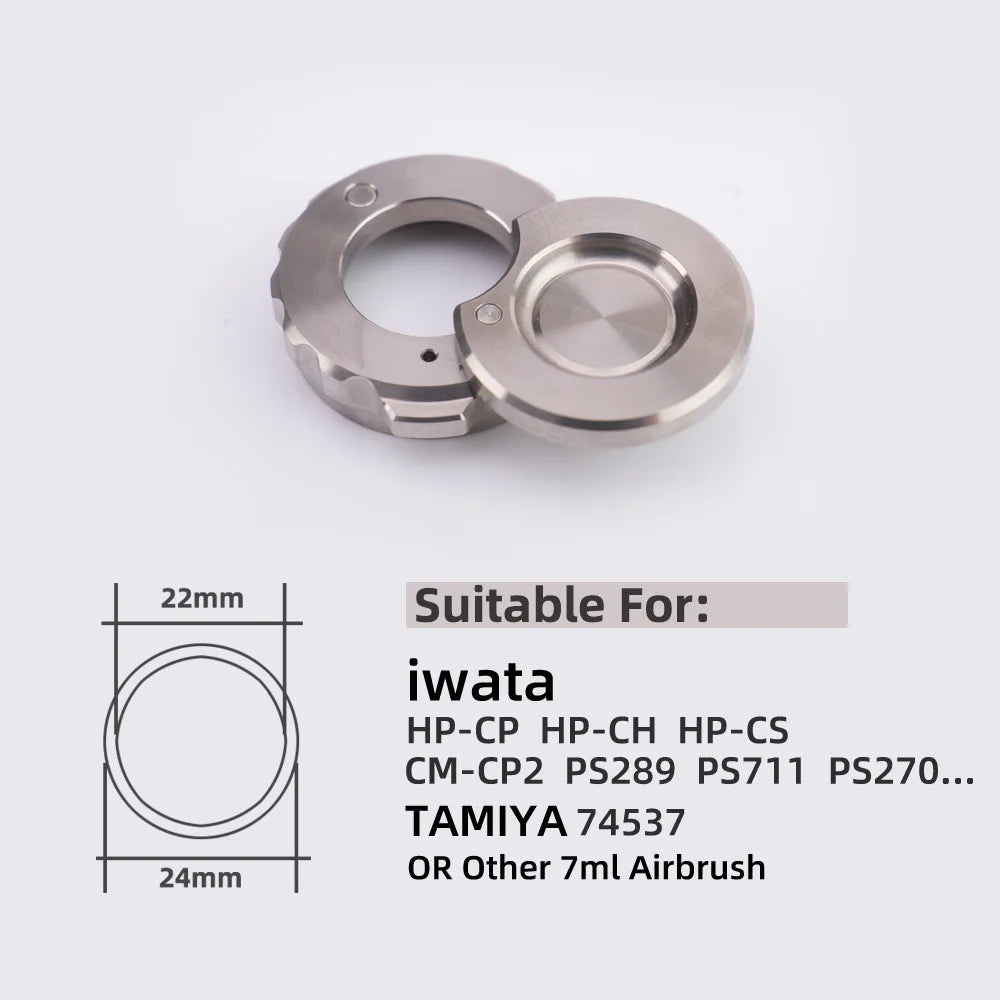 Airbrush Material Cup Spray Bottle with Hollow Lid – Slider Design Titanium Spill-Proof for Iwata Airbrush