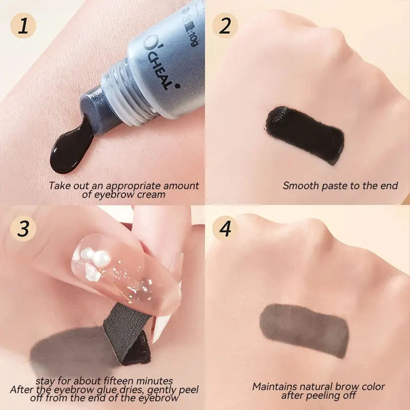 Long-Lasting Eyebrow Gel Makeup — Semi-Permanent Waterproof Sweat-Proof Tint Cream for Natural Color & Shape