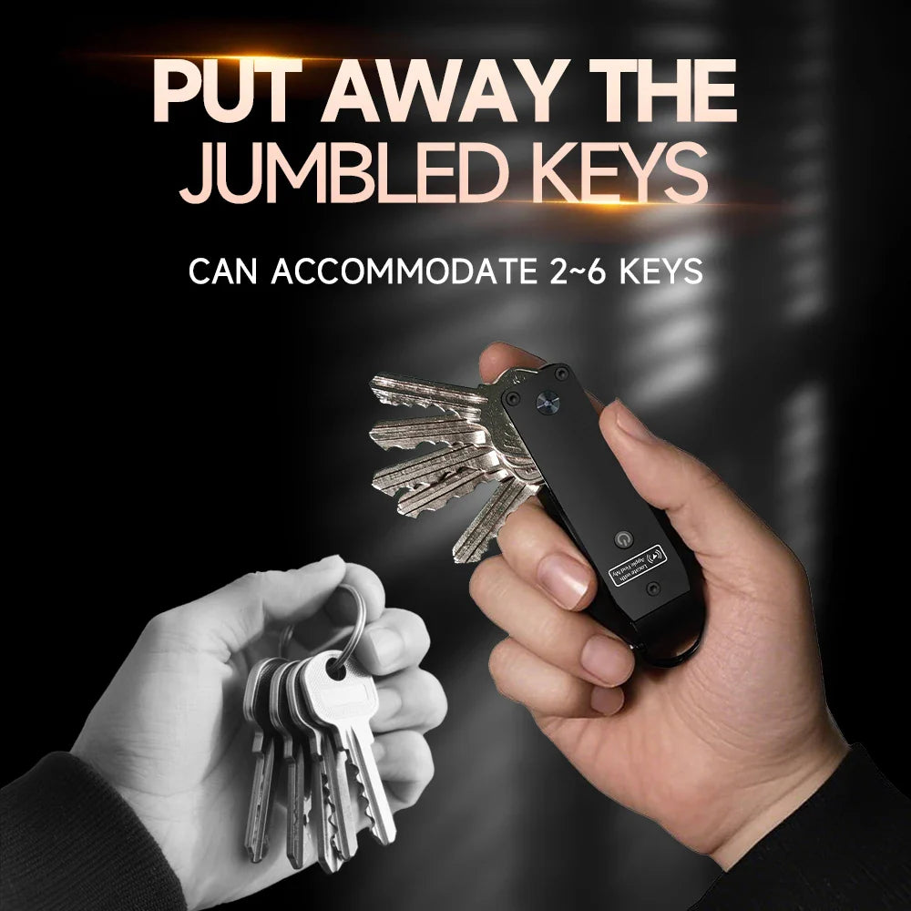 Key Organizer with Apple Find My — Built-In AirTag Holder, Holds 2–6 Keys, Car Keychain GPS Tracker (iOS Only)