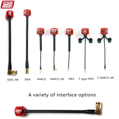 RUSHFPV Cherry 2 II 5.8G FPV Antenna — LHCP/RHCP SMA UFL IPEX MMCX for Freestyle Analog & Digital Drones