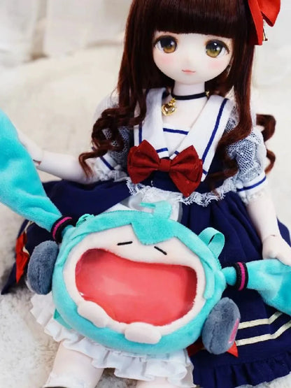 Japanese Anime Hatsune Miku Coin Purse – Creative Big Mouth Cartoon Soft Doll Mini Itabag Messenger & Earphone Bag Gift for Students