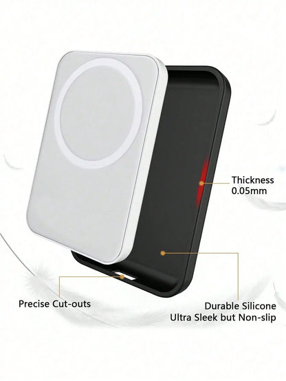 Black TPU Charging Case - Protective Cover for Apple MagSafe Wireless Power Bank
