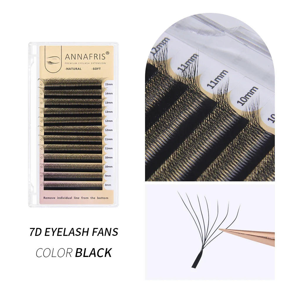 ANNAFRIS Premade Volume Lash Fans – YY 3D 4D 5D W-Shaped Automatic Flowering Mink Eyelash Extensions, Soft & Dense