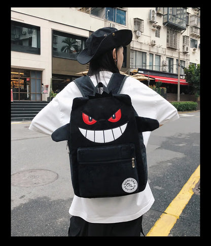 TAKARA TOMY Pokémon Gengar Backpack — Cute Cartoon School Bag for Kids, Student Gift Mochila