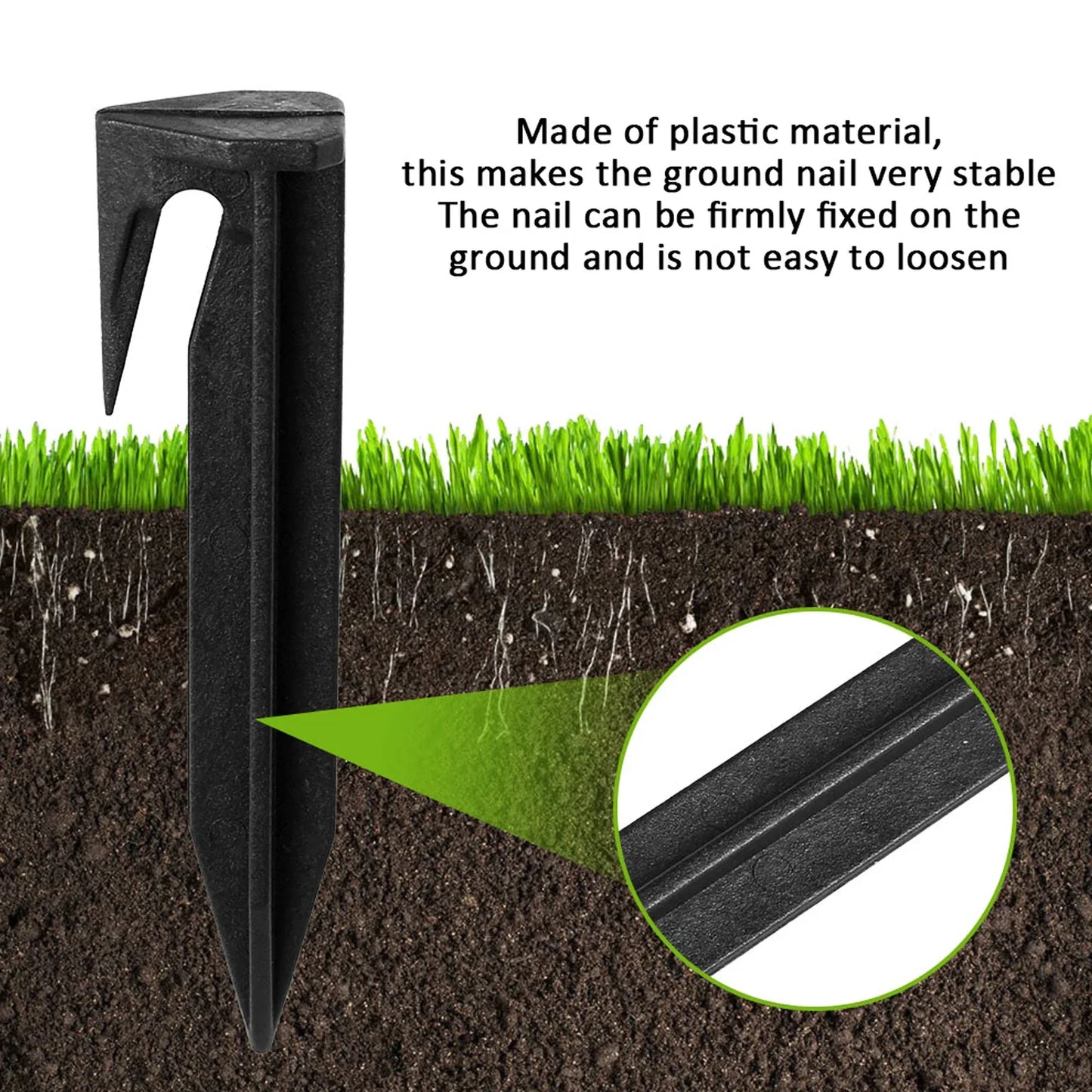 Garden Lawn Mower Ground Pegs - 100-300PCS Eco-Friendly Boundary Cable Stakes for Quick Installation