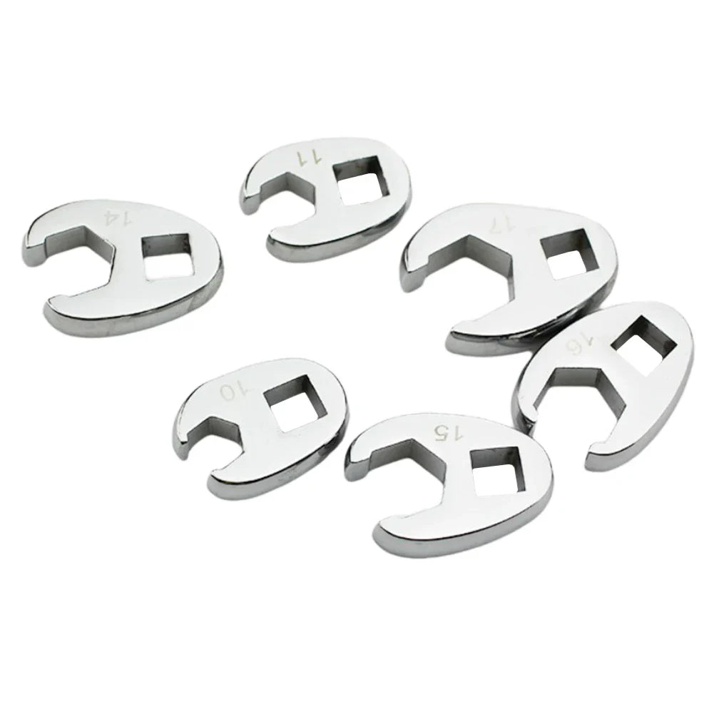 10pcs 3/8" Drive Crowfoot Wrench Set — 10-22mm Metric Open-End Spanners for Torque Wrenches
