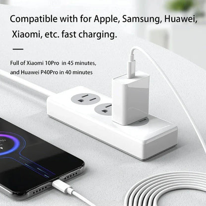 PD 60W USB-C to USB-C Fast Charging Cable – 2M Power Delivery Cord for iPhone 6-16 Series, iPad & USB-A Devices