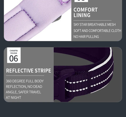 Reflective Heavy-Duty Dog Collar with Adjustable AirTag Holder — For Small, Medium & Large Dogs