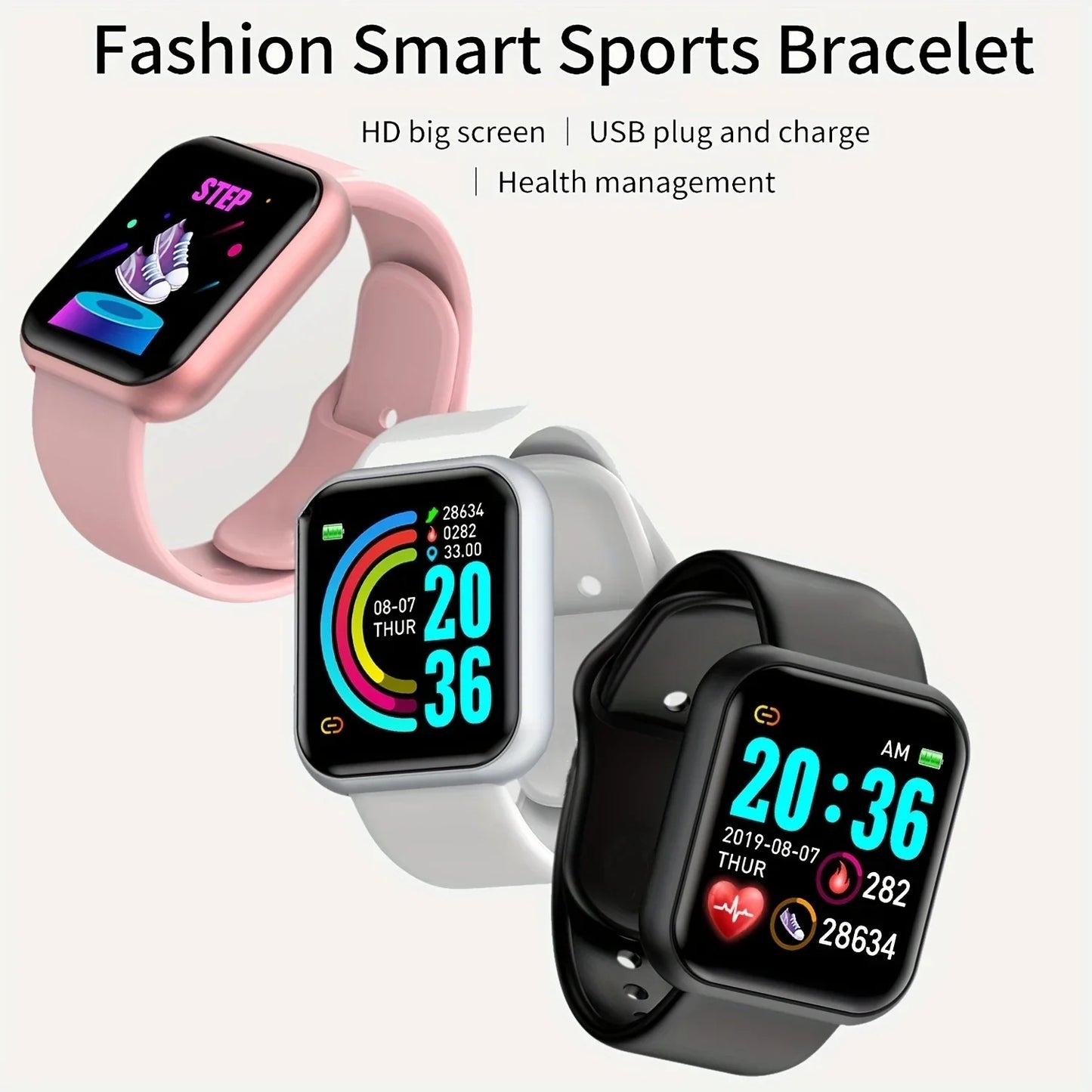 Smartwatch for Men & Women – Fitness Monitor, Message Alerts, Compatible with Xiaomi & Huawei, Perfect Birthday Gift