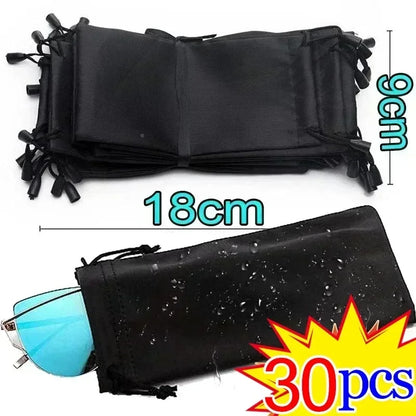 1/100pcs Portable Soft Cloth Sunglasses Bags – Waterproof Microfiber Dust Pouches for Eyewear Storage & Protection