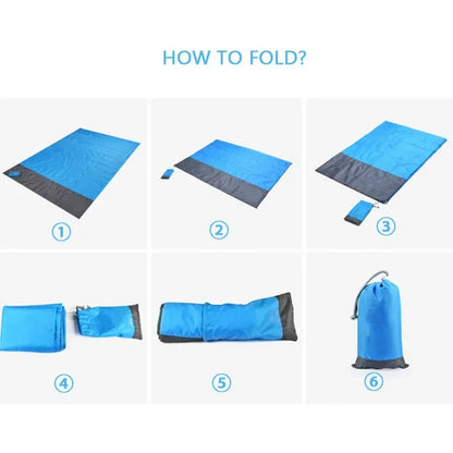 Waterproof Folding Beach Mat – Lightweight Pocket Blanket for Outdoor Picnic, Camping, and Beach