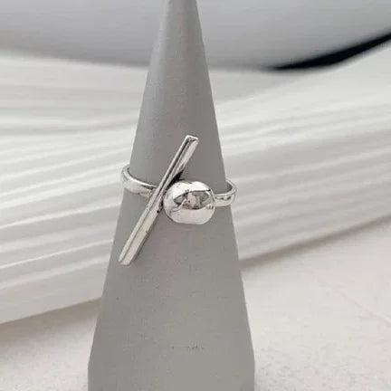925 Sterling Silver Geometric Ring — BF CLUB Fashion Handmade Ring for Women, Party & Christmas Gift