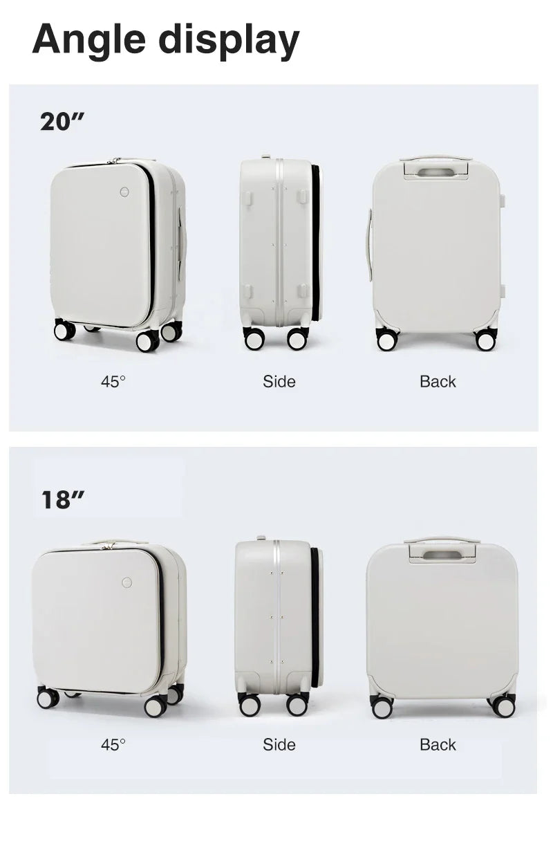 Mixi Aluminum Frame Carry-On Suitcase — Patent Design Rolling Luggage for Cabin, 18/20/24 Inch M9260