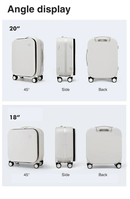 Mixi Aluminum Frame Carry-On Suitcase — Patent Design Rolling Luggage for Cabin, 18/20/24 Inch M9260