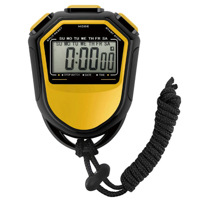 Classic Waterproof Digital Sports Stopwatch – Professional LCD Timer with String for Timing Events