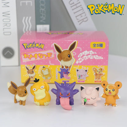 Pokemon Figure Toy Set – Sylveon, Mew, Fuecoco, Plusle, Minun | 4-6pcs Cute Collectible Desktop Decorations with Box