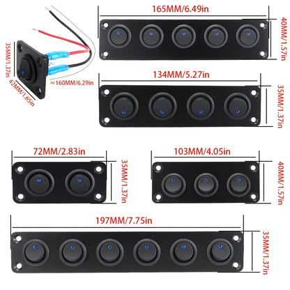20A Blue Circular Joystick Switch Panel – 3-Pin Waterproof 12V for Cars, Trucks, Boats, RVs, Yachts