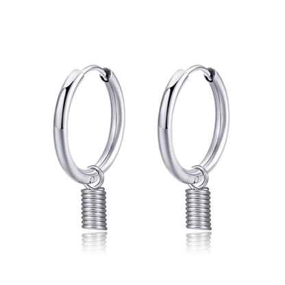 Long Hanging Cross & Leaf Hoop Earrings – Vintage Stainless Steel Hip Hop Unisex Jewelry Accessories