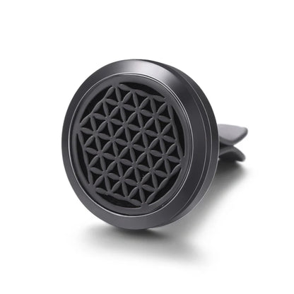 All-Black Tree of Life Car Air Freshener – Stainless Steel Aromatherapy Essential Oil Diffuser Locket Pendant