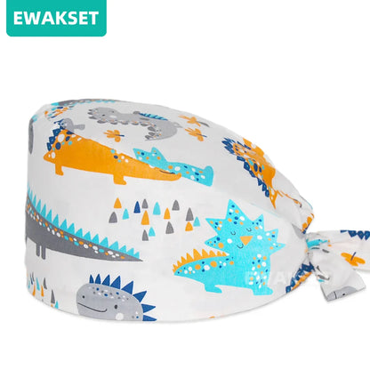 Unisex Soft Scrub Cap – Cartoon Print Surgical Hat for Men and Women, Operating Room Nursing Accessories