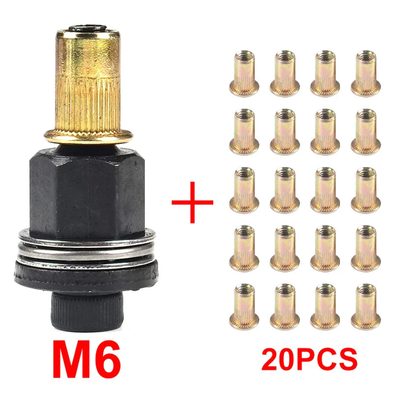 21+1PCS Hand Rivet Nut Tool Set — Manual Riveter for M4-M10 Nuts with Easy Installation Accessories