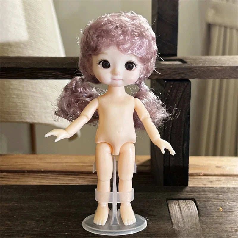 16CM Articulated Doll — 3D Simulation Eyes, 13-Joint Multi-Expression Little Girl Toy