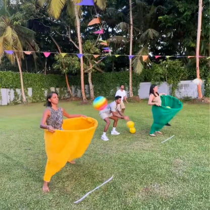 Giant Outdoor Yard Game Set — Kid, Adult & Granny Pants Marker Cones with Sensory Tossing Ball for Family Reunions and Field Games