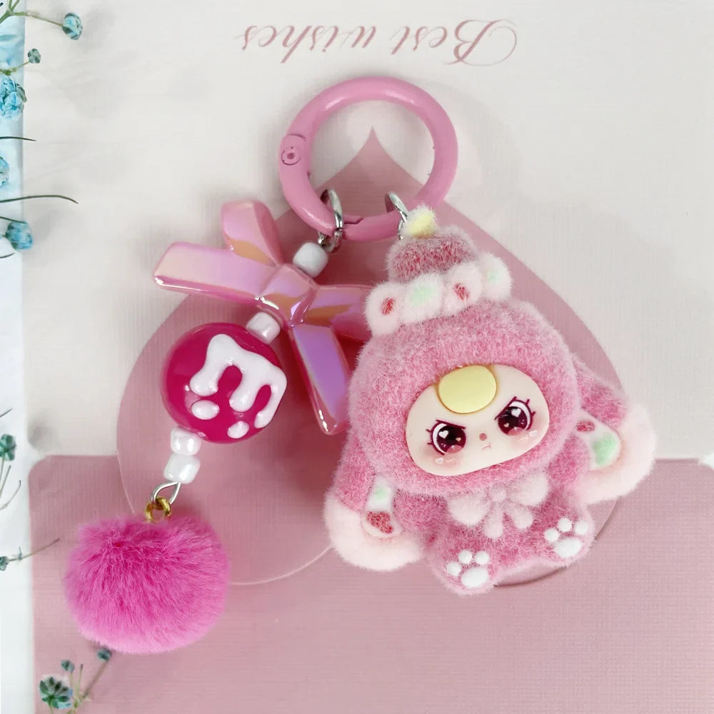 Kawaii Baby Three Cartoon Keychain - Mini Doll Bag Pendant, Cute DIY Accessory & Decorative Gift