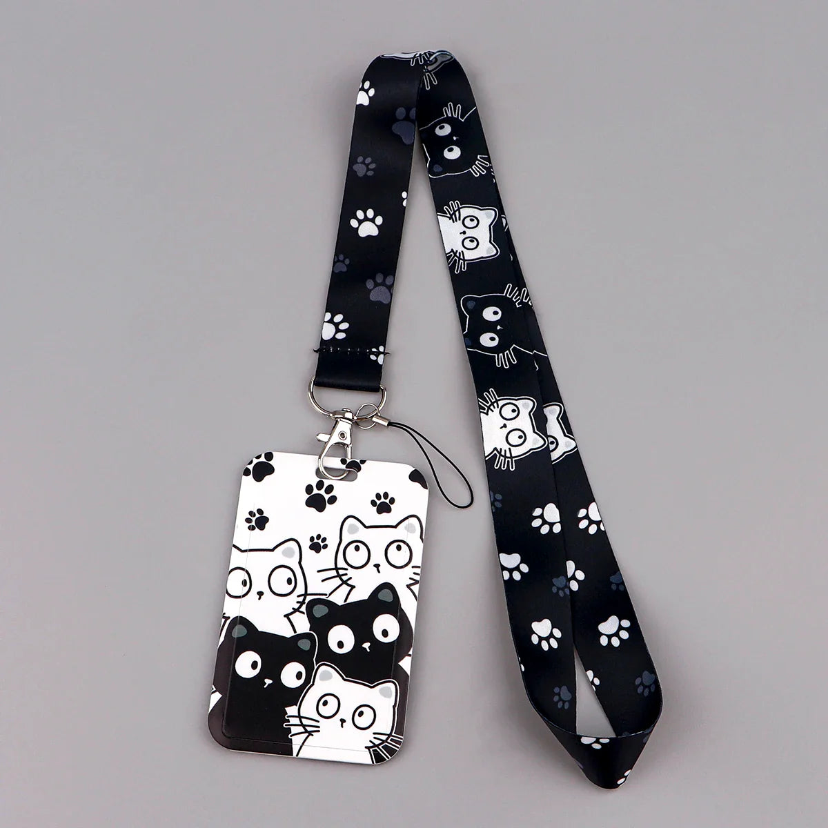 Kawaii Cat Paw Credential Holder Lanyard – Cute Neck Strap for Keys, ID Cards & Phone Accessories