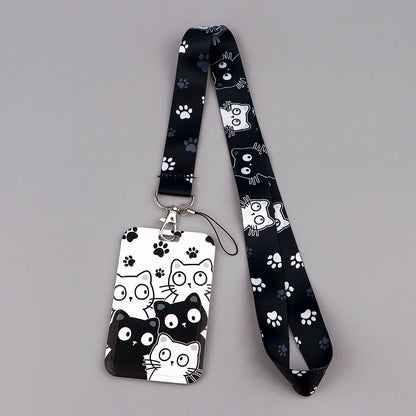 Kawaii Cat Paw Credential Holder Lanyard – Cute Neck Strap for Keys, ID Cards & Phone Accessories