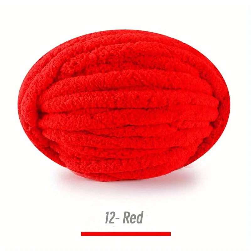 250g Extra Thick Ice Chenille Yarn Ball for Hand Knitting – Soft DIY Blanket, Cushion, Scarf & Pet Bed Yarn for Craft Projects