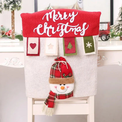 Christmas Chair Decoration Set - Cartoon Holiday Chair Covers and Festive Home Decor Supplies for Christmas Celebration