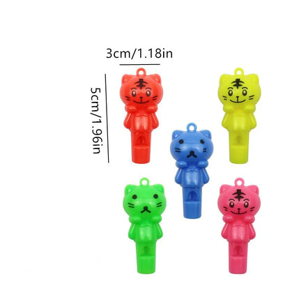 Random Cute Animal Cat Whistle – Plastic Sport & Cheerleading Toy, Kids Birthday Party Favor Gift