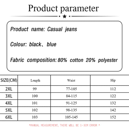 Plus Size Women’s Casual Jeans – Classic Black & Blue Washed Denim for Spring & Autumn, Comfortable & Versatile