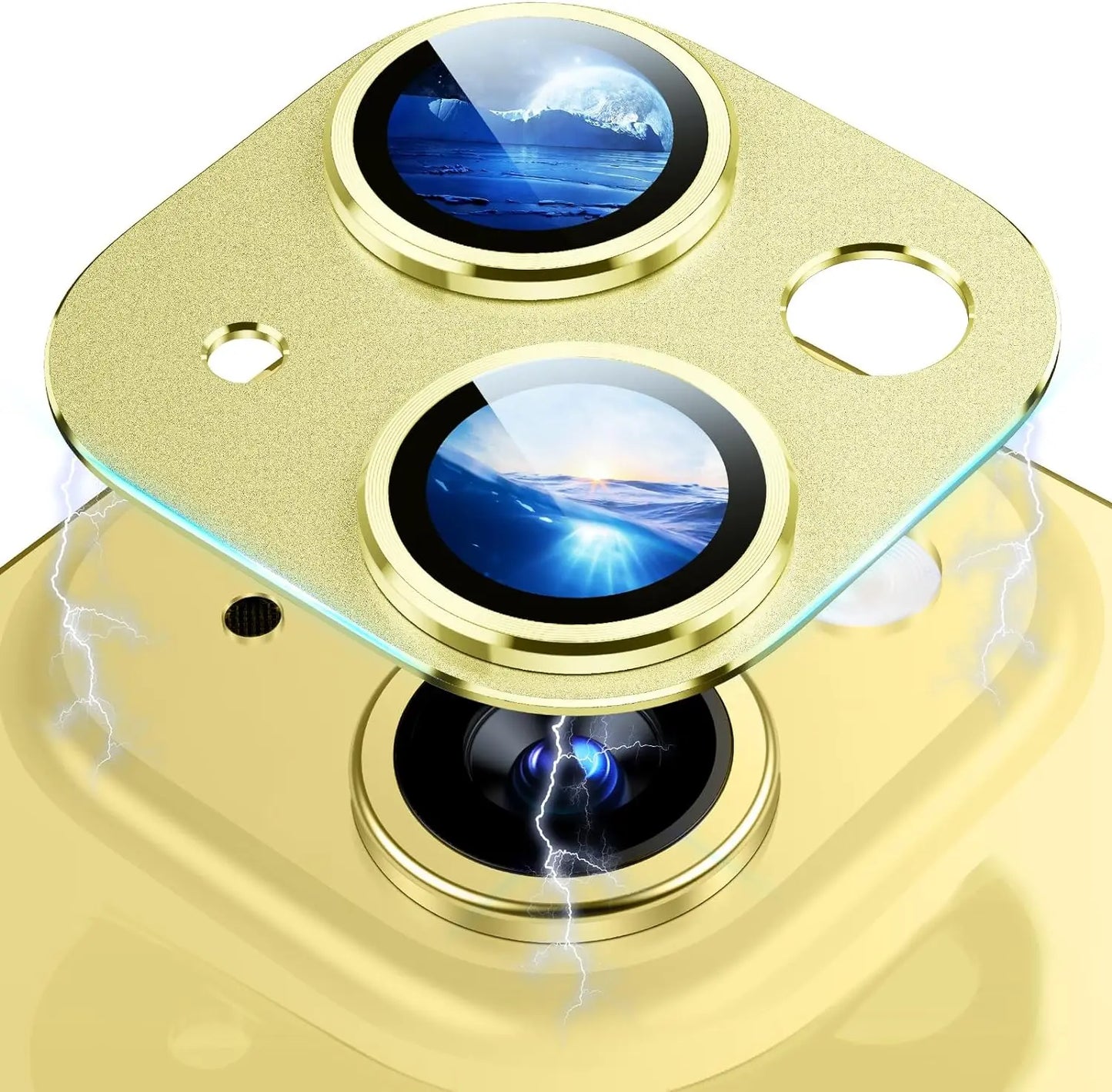 Titanium Gray Metal Camera Lens Protector - Premium Glass Protection Cover for iPhone 15 Pro Max, 14 Pro & 13 Series