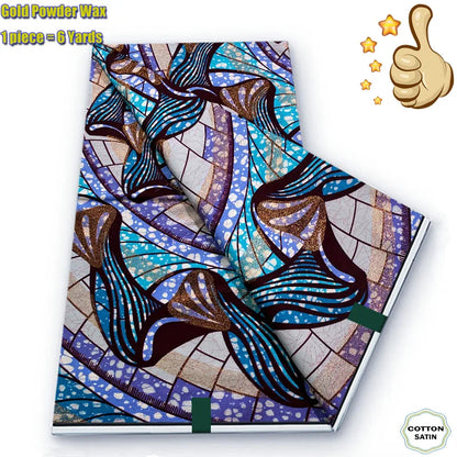 2026 African Grand Golden Wax Fabric - Soft Pink Flash Gold Ankara Batik Pagne