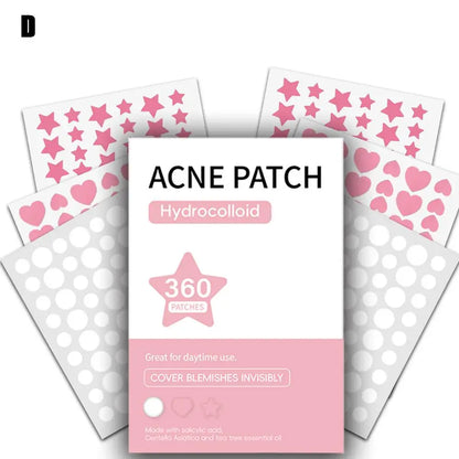 360PCS Colorful Invisible Pimple Removal Hydrocolloid Patches – Anti-Acne Spot Concealer Beauty Repair Stickers